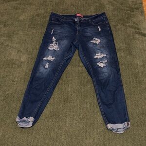 Distressed Blue Jeans